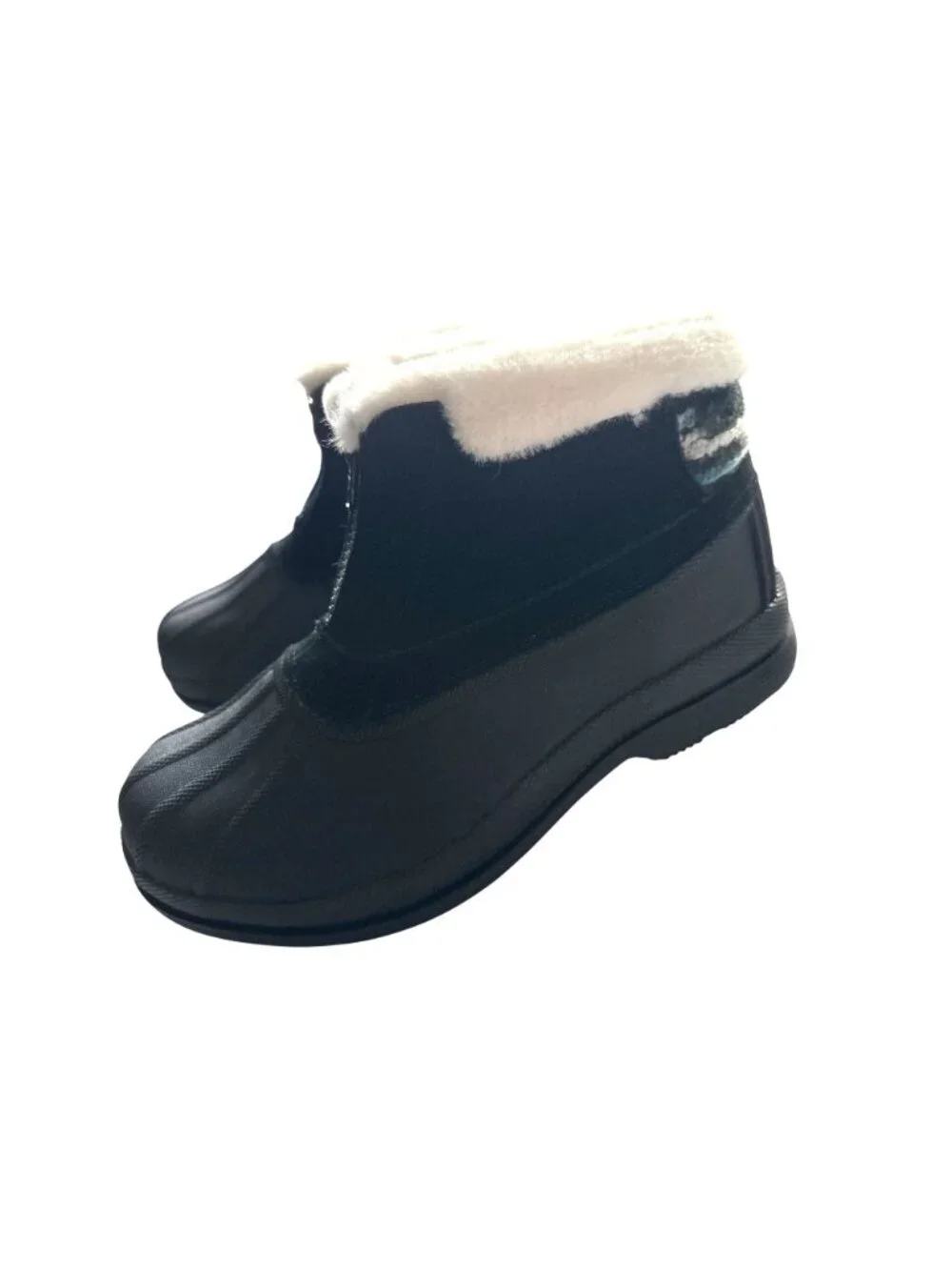 Propet Black Ankle Winter Boots Lumi Side Zip Faux Fur Lined Water-Resistant 8